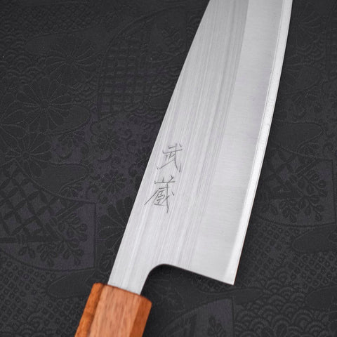 Santoku AUS-8 Poliert Eichenholz Griff 165mm-[Musashi]-[Japan-Küchenmesser]