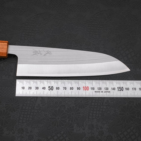 Santoku AUS-8 Poliert Eichenholz Griff 165mm-[Musashi]-[Japan-Küchenmesser]