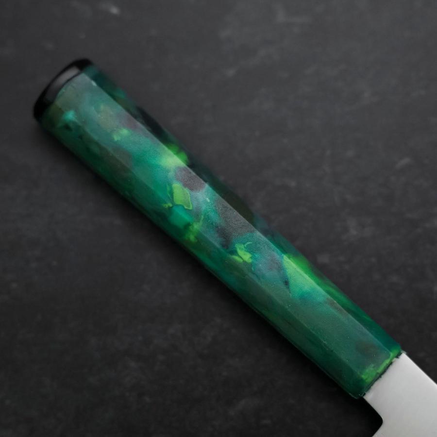 Santoku AUS-8 Poliert Grüner Ozeanplastik Griff 180mm-[Musashi]-[Japan-Küchenmesser]