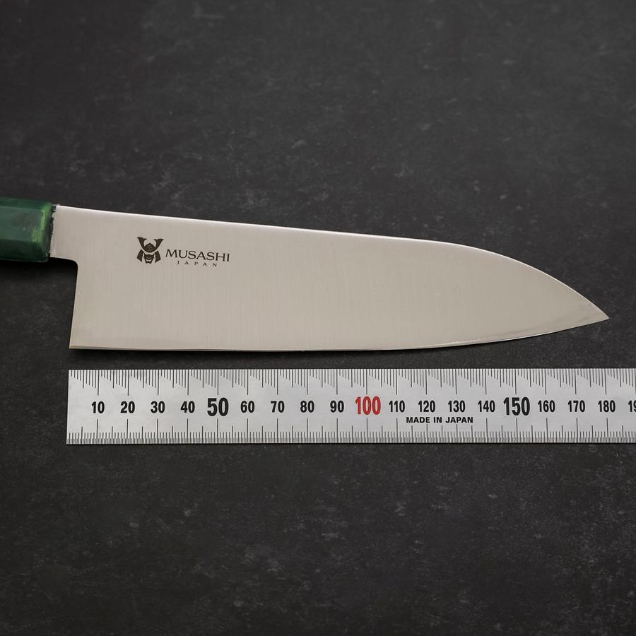 Santoku AUS-8 Poliert Grüner Ozeanplastik Griff 180mm-[Musashi]-[Japan-Küchenmesser]