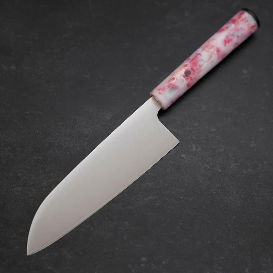 Santoku AUS-8 Poliert Ozeanplastik Sakura Griff 165mm-[Musashi]-[Japan-Küchenmesser]