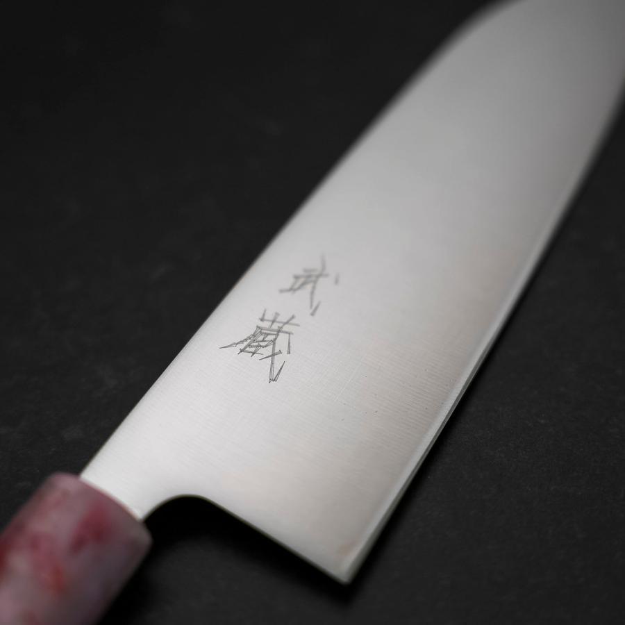 Santoku AUS-8 Poliert Ozeanplastik Sakura Griff 165mm-[Musashi]-[Japan-Küchenmesser]