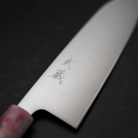 Santoku AUS-8 Poliert Ozeanplastik Sakura Griff 165mm-[Musashi]-[Japan-Küchenmesser]