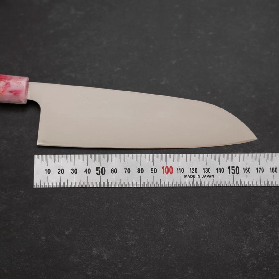 Santoku AUS-8 Poliert Ozeanplastik Sakura Griff 165mm-[Musashi]-[Japan-Küchenmesser]