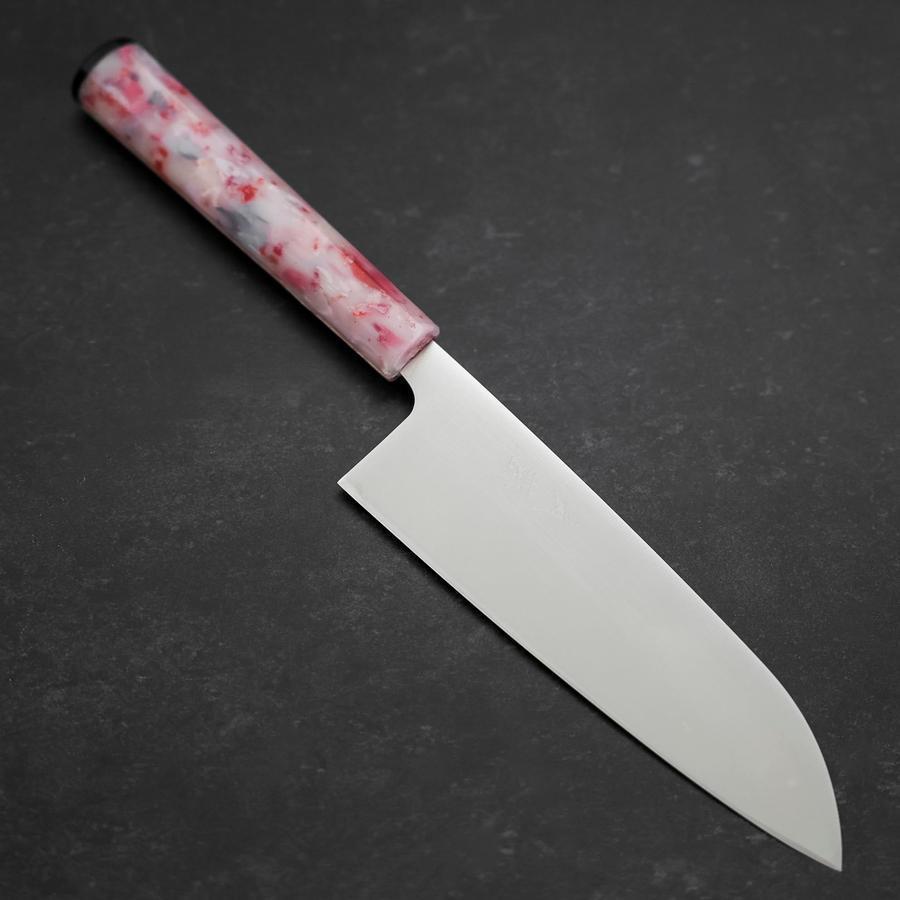 Santoku AUS-8 Poliert Ozeanplastik Sakura Griff 165mm-[Musashi]-[Japan-Küchenmesser]