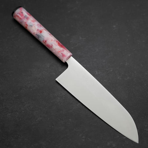 Santoku AUS-8 Poliert Ozeanplastik Sakura Griff 165mm-[Musashi]-[Japan-Küchenmesser]