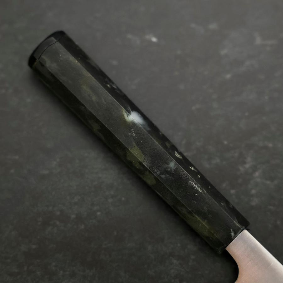 Santoku AUS-8 Poliert Schwarzer Ozeanplastik Griff 165mm-[Musashi]-[Japan-Küchenmesser]