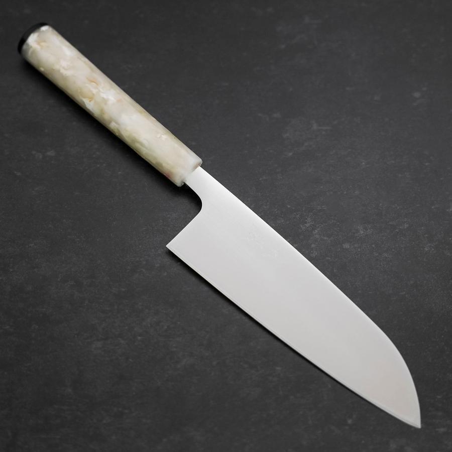 Santoku AUS-8 Poliert Weißer Ozeanplastik Griff 165mm-[Musashi]-[Japan-Küchenmesser]