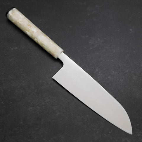 Santoku AUS-8 Poliert Weißer Ozeanplastik Griff 165mm-[Musashi]-[Japan-Küchenmesser]
