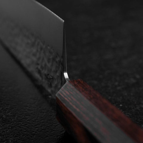 Santoku AUS-8 Tsuchime Mahagoni Griff 180mm-[Musashi]-[Japan-Küchenmesser]