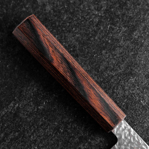 Santoku AUS-8 Tsuchime Mahagoni Griff 180mm-[Musashi]-[Japan-Küchenmesser]