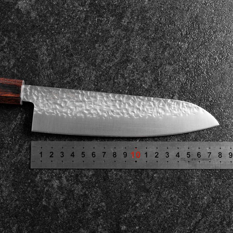 Santoku AUS-8 Tsuchime Mahagoni Griff 180mm-[Musashi]-[Japan-Küchenmesser]