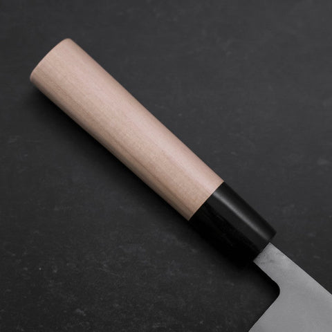 Santoku Aogami-Super Damast Büffelhorn und Magnolienholz Griff 165mm-[Musashi]-[Japan-Küchenmesser]