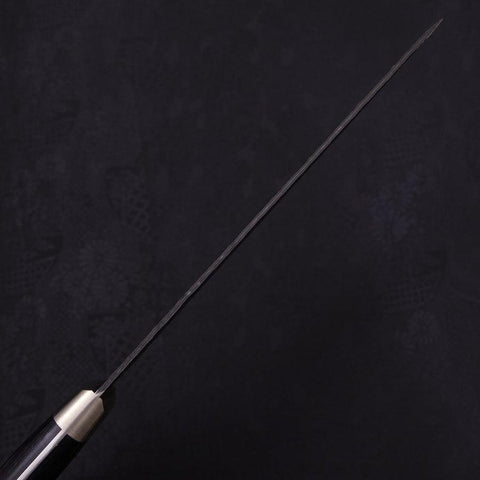 Santoku Aogami-Super Edelstahlummantelung Kurouchi Tsuchime Schwarzer Westlicher Griff 180mm-[Musashi]-[Japan-Küchenmesser]