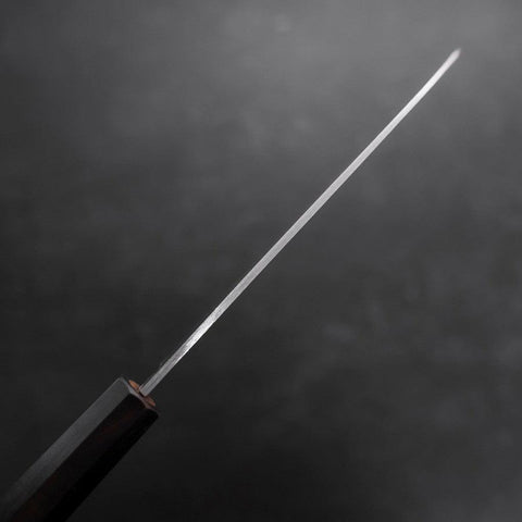 Santoku Aogami-Super Edelstahlummantelung, Poliert Büffelhorn und Ebenholz Griff, 140mm-[Musashi]-[Japan-Küchenmesser]