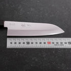 Santoku Aogami-Super Edelstahlummantelung, Poliert Büffelhorn und Ebenholz Griff, 140mm-[Musashi]-[Japan-Küchenmesser]