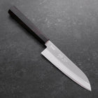 Santoku Aogami-Super Edelstahlummantelung, Poliert Büffelhorn und Ebenholz Griff, 140mm-[Musashi]-[Japan-Küchenmesser]