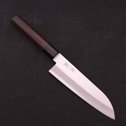 Santoku Aogami-Super Edelstahlummantelung, Poliert Rosenholz Griff, 170mm-[Musashi]-[Japan-Küchenmesser]