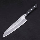Santoku Aogami-Super Edelstahlummantelung, Tsuchime Westlicher Griff, 180mm-[Musashi]-[Japan-Küchenmesser]