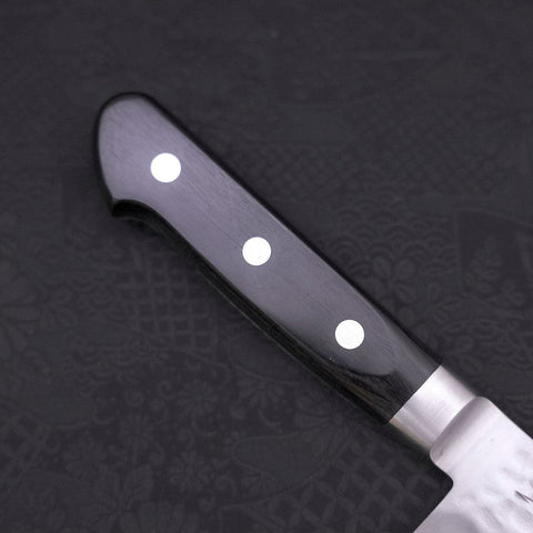 Santoku Aogami-Super Edelstahlummantelung, Tsuchime Westlicher Griff, 180mm-[Musashi]-[Japan-Küchenmesser]