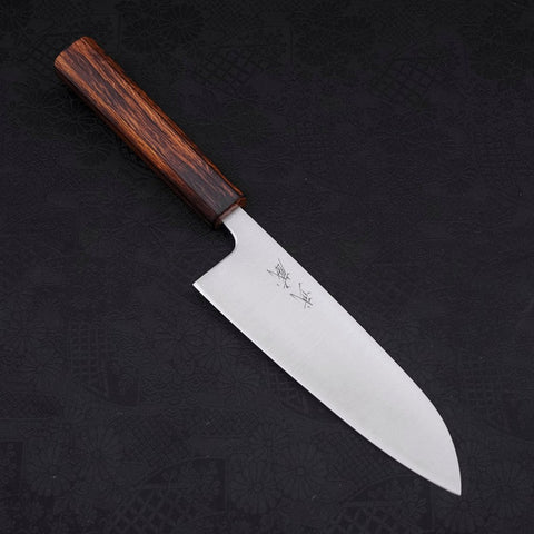 Santoku Aogami-Super, Poliert Sumi Urushi Griff, 165mm-[Musashi]-[Japan-Küchenmesser]