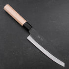 Santoku Blue Steel #1 Edelstahlummantelung Kurouchi Büffelhorn und Magnolienholz Griff 165mm-[Musashi]-[Japan-Küchenmesser]