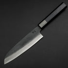 Santoku Blue Steel #1 Edelstahlummantelung Kurouchi Dunkelblauer Urushi Griff 170mm-[Musashi]-[Japan-Küchenmesser]