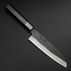 Santoku Blue Steel #1 Edelstahlummantelung Kurouchi Dunkelblauer Urushi Griff 170mm-[Musashi]-[Japan-Küchenmesser]