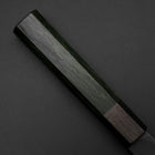 Santoku Blue Steel #1 Edelstahlummantelung Kurouchi Grüner Urushi Griff 170mm-[Musashi]-[Japan-Küchenmesser]