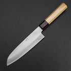 Santoku Blue Steel #1 Edelstahlummantelung Poliert Zelkove Griff 165mm-[Musashi]-[Japan-Küchenmesser]