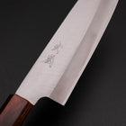 Santoku Blue Steel #1 Edelstahlummantelung Poliert Zelkove Griff 165mm-[Musashi]-[Japan-Küchenmesser]