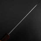 Santoku Blue Steel #1 Edelstahlummantelung Poliert Zelkove Griff 165mm-[Musashi]-[Japan-Küchenmesser]