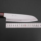 Santoku Blue Steel #1 Edelstahlummantelung Poliert Zelkove Griff 165mm-[Musashi]-[Japan-Küchenmesser]