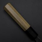 Santoku Blue Steel #1 Kurouchi Büffelhorn und Magnolienholz Griff 165mm-[Musashi]-[Japan-Küchenmesser]