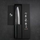 Santoku Blue Steel #1 Kurouchi Büffelhorn und Ebenholz Griff 165mm-[Musashi]-[Japan-Küchenmesser]