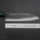 Santoku Blue Steel #1 Kurouchi Dark Blue Urushi Handle 180mm (7”)-[Musashi]-[Japan-Küchenmesser]