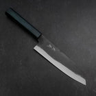 Santoku Blue Steel #1 Kurouchi Dark Blue Urushi Handle 180mm (7”)-[Musashi]-[Japan-Küchenmesser]