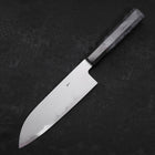 Santoku Blue Steel #1 Suminagashi Blauer Ahornholz Griff 170mm-[Musashi]-[Japan-Küchenmesser]