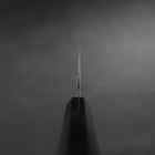 Santoku Blue Steel #2 Damast Büffelhorn und Ebenholz Griff 165mm-[Musashi]-[Japan-Küchenmesser]