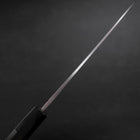 Santoku Blue Steel #2 Damast Büffelhorn und Ebenholz Griff 165mm-[Musashi]-[Japan-Küchenmesser]