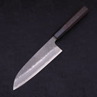 Santoku Blue Steel #2 Edelstahlummantelung Nashiji Büffelhorn und Ebenholz Griff 165mm-[Musashi]-[Japan-Küchenmesser]
