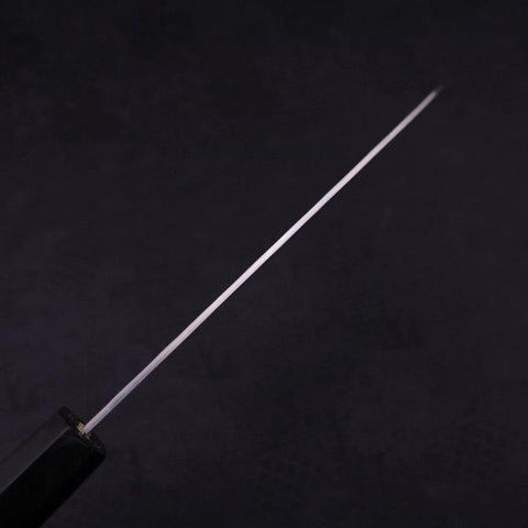 Santoku Blue Steel #2 Edelstahlummantelung Nashiji Büffelhorn und Ebenholz Griff 165mm-[Musashi]-[Japan-Küchenmesser]