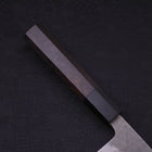 Santoku Blue Steel #2 Edelstahlummantelung Nashiji Büffelhorn und Ebenholz Griff 165mm-[Musashi]-[Japan-Küchenmesser]