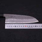 Santoku Blue Steel #2 Edelstahlummantelung Nashiji Büffelhorn und Ebenholz Griff 165mm-[Musashi]-[Japan-Küchenmesser]