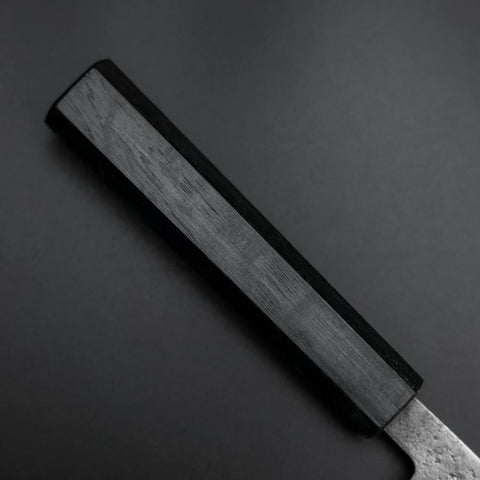 Santoku Blue Steel #2 Edelstahlummantelung Nashiji Dunkelblauer Urushi Griff 165mm-[Musashi]-[Japan-Küchenmesser]