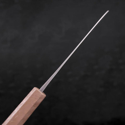 Santoku Blue Steel #2 Edelstahlummantelung Nashiji Weißer Ishime Griff 165mm-[Musashi]-[Japan-Küchenmesser]