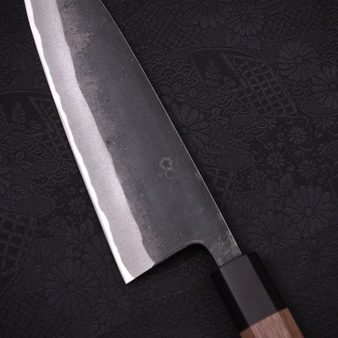 Santoku Blue Steel #2 Hon-Kurouchi Walnussholz Griff 190mm-[Musashi]-[Japan-Küchenmesser]