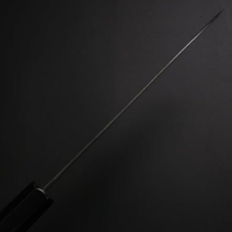 Santoku Blue Steel #2 Kurouchi Büffelhorn und Ebenholz Griff 165mm-[Musashi]-[Japan-Küchenmesser]