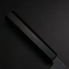 Santoku Blue Steel #2 Kurouchi Büffelhorn und Ebenholz Griff 165mm-[Musashi]-[Japan-Küchenmesser]