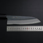 Santoku Blue Steel #2 Kurouchi Büffelhorn und Ebenholz Griff 165mm-[Musashi]-[Japan-Küchenmesser]